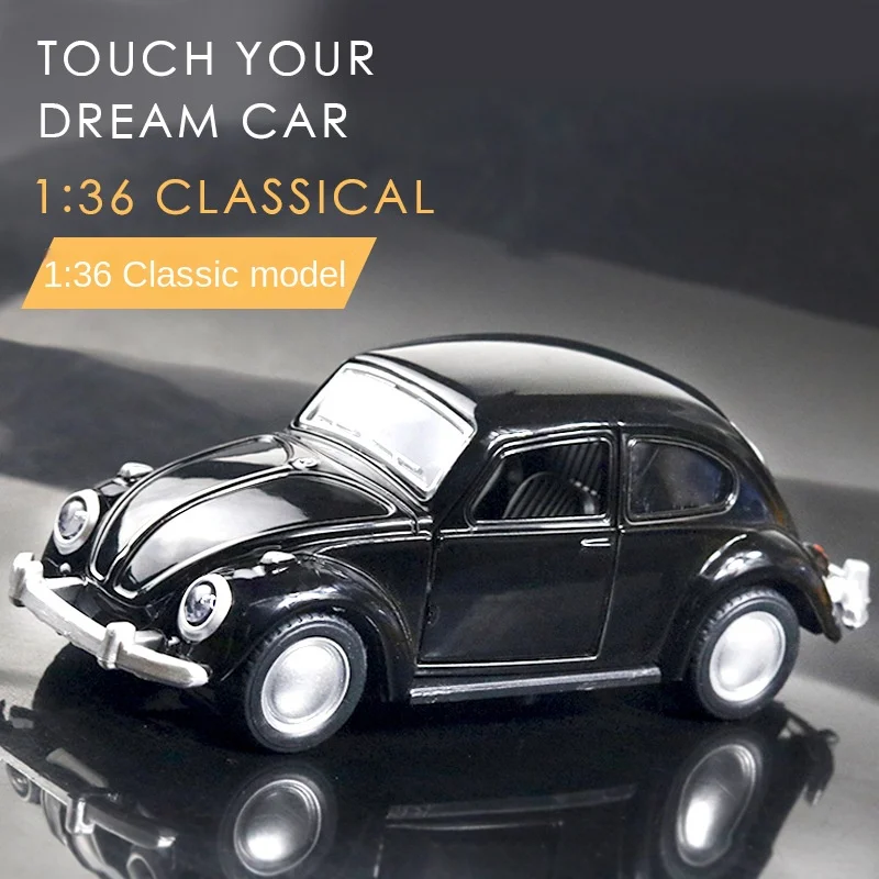Alloy Car Model Beetle Vintage Car Door Opening Force Children's Toy Car Cake Decoration