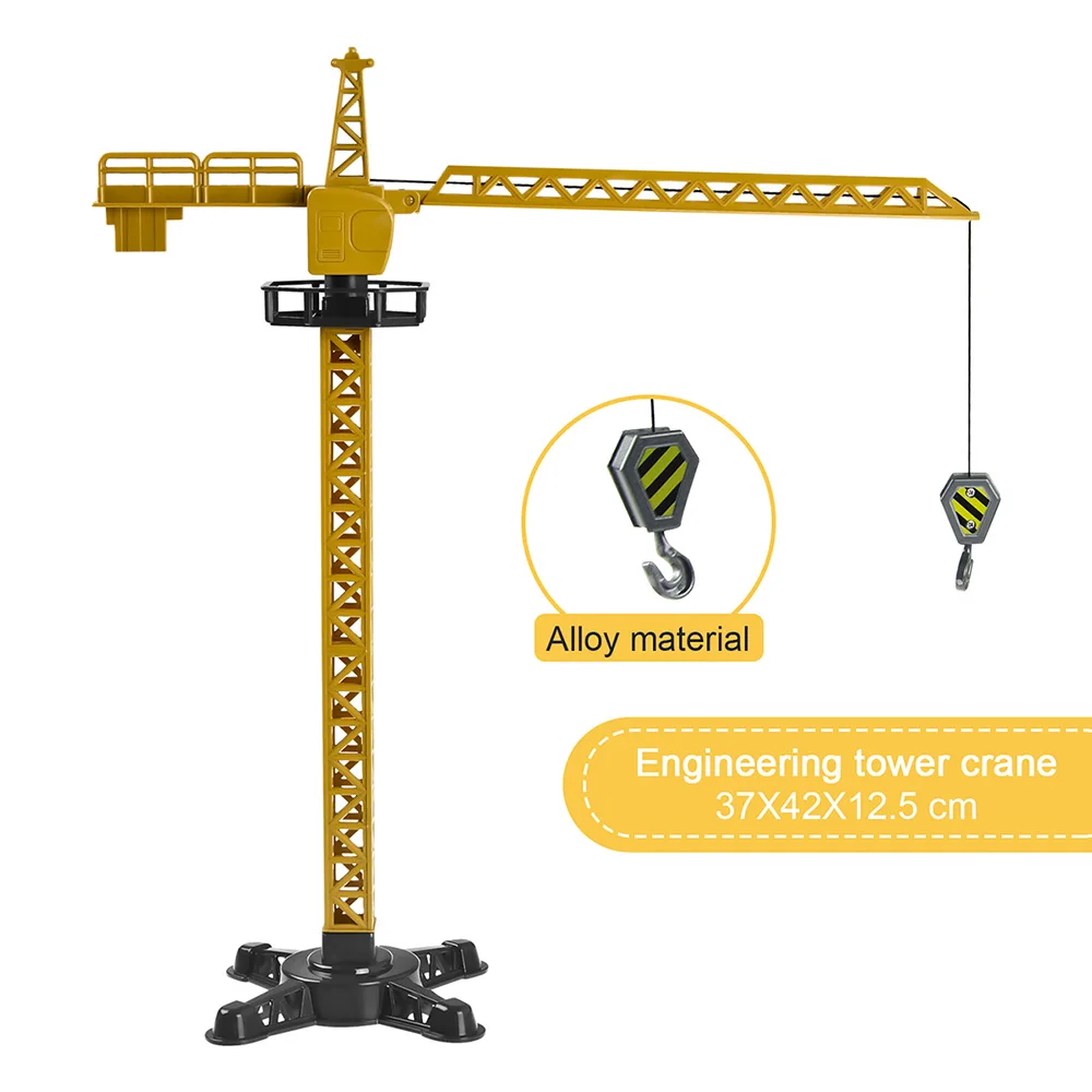 Alloy Engineering Diecast Tower Crane Classic Construction Model Vehicle Loader Tractor Excavator Toys for Boys Gift Alloy Engineering Diecast Tower Crane Classic Construction Model Vehicle Loader Tractor Excavator Toys for Boys Gift