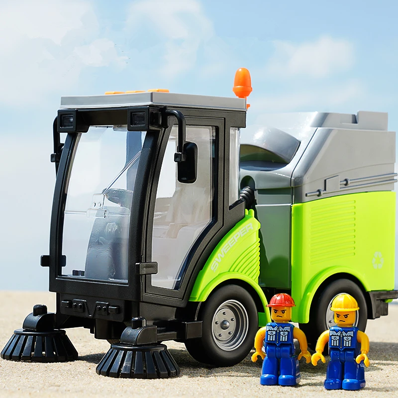 Alloy Sweeper Model Diecast Road Cleaning Refuse Bin Classification Sanitation Vehicles Car Model Sound and Light Kids Alloy Sweeper Model Diecast Road Cleaning Refuse Bin Classification Sanitation Vehicles Car Model Sound and Light Kids