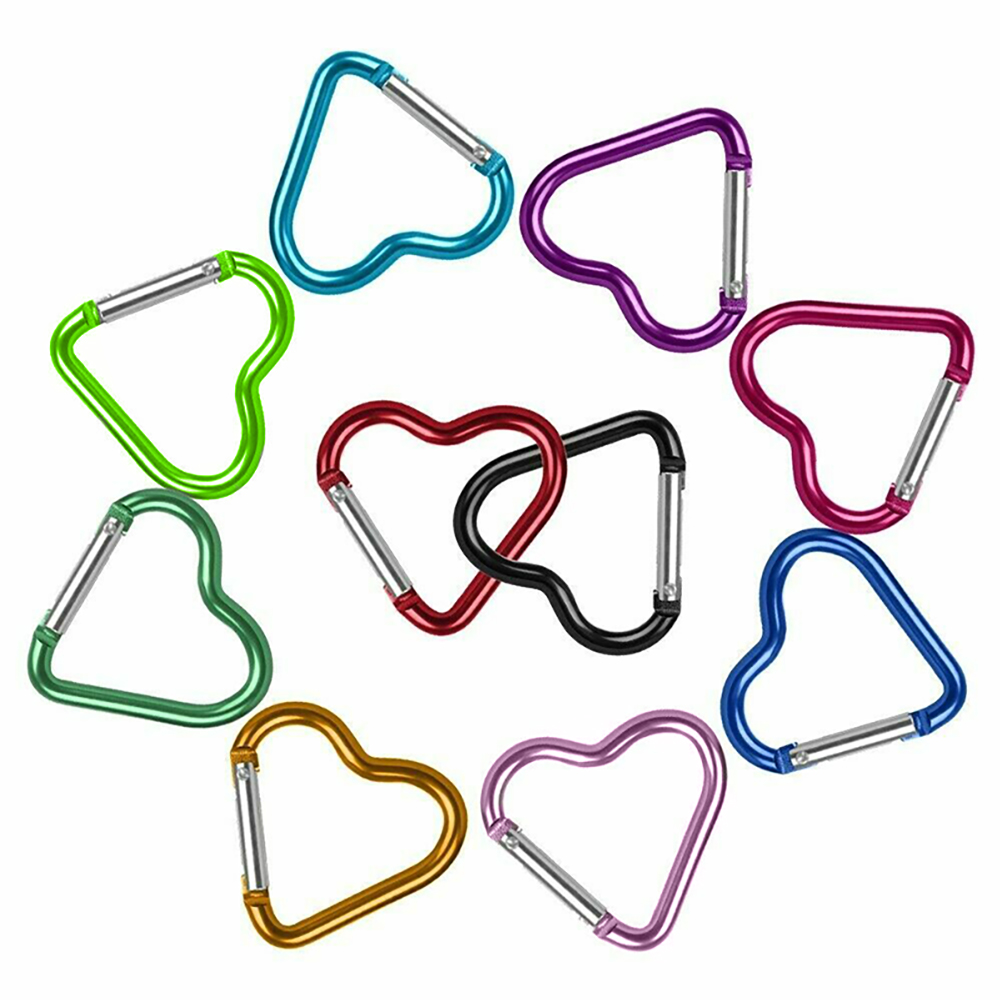 Aluminum Heart Shaped Carabiners (3Pcs) Aluminum Heart Shaped Carabiners (3Pcs)