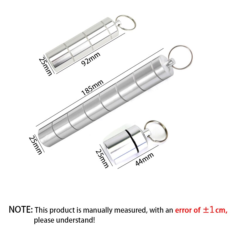 Aluminum Multi Grid Keychain Pill Case Aluminum Multi Grid Keychain Pill Case