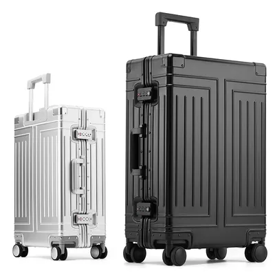 Aluminum Trolley Suitcase Waterproof Metallic Cabin Luggage Trolley Bag Aluminum Travel Suitcase With Wheels