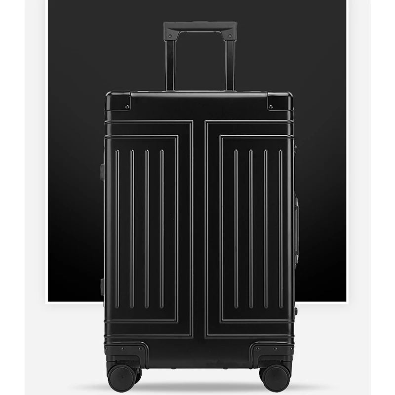 Aluminum Trolley Suitcase Waterproof Metallic Cabin Luggage Trolley Bag Aluminum Travel Suitcase With Wheels