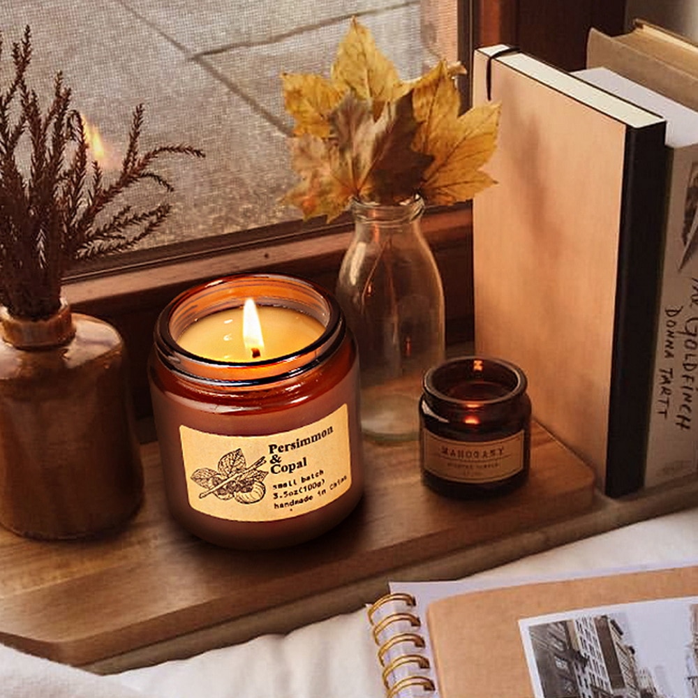 Amber Glass Candle Jars with Lids (6pcs) Amber Glass Candle Jars with Lids (6pcs)