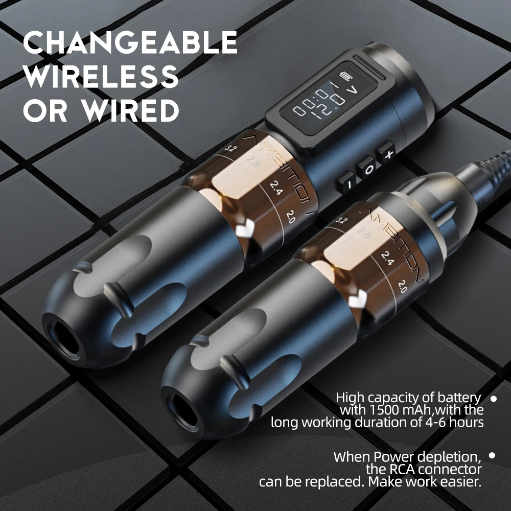 Ambition MARS-U Professional Wireless Tattoo Machine Pen Adjustable Stroke 2-4mm Cartridge 1800mAh Coreless Motor Ambition MARS-U Professional Wireless Tattoo Machine Pen Adjustable Stroke 2-4mm Cartridge 1800mAh Coreless Motor