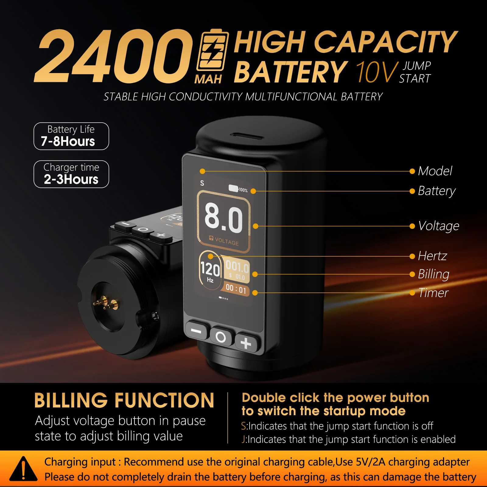 Ambition Soldier270 Wireless Tattoo Machine 4.0-4.5mm Stroke Brushless Motor Pen Professional 2400mAh Battery Grip Ambition Soldier270 Wireless Tattoo Machine 4.0-4.5mm Stroke Brushless Motor Pen Professional 2400mAh Battery Grip
