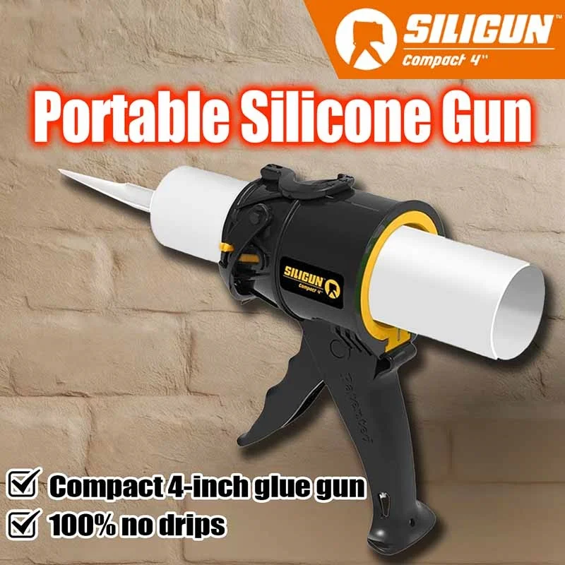 American Siligun Compact Glass Glue Gun – a Short, Self-Sealing, High-Thrust, Drip-Proof Caulking Tool