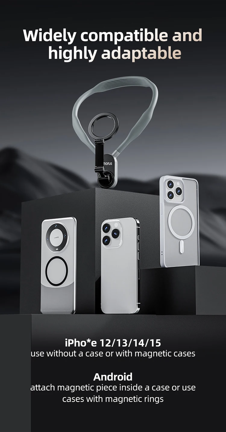 Amorus Silicone Magnetic Neck Mount Quick Release Hold for Phones Vlog Selfie Mount Accessory Amorus Silicone Magnetic Neck Mount Quick Release Hold for Phones Vlog Selfie Mount Accessory