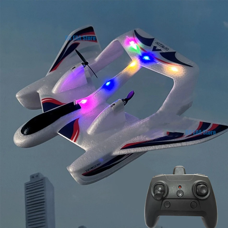 Amphibious Waterproof Gyro Stabilized EPP Foam Fixed-Wing Glider Aircraft RC Plane with LED Lights 2.4G Radio Control