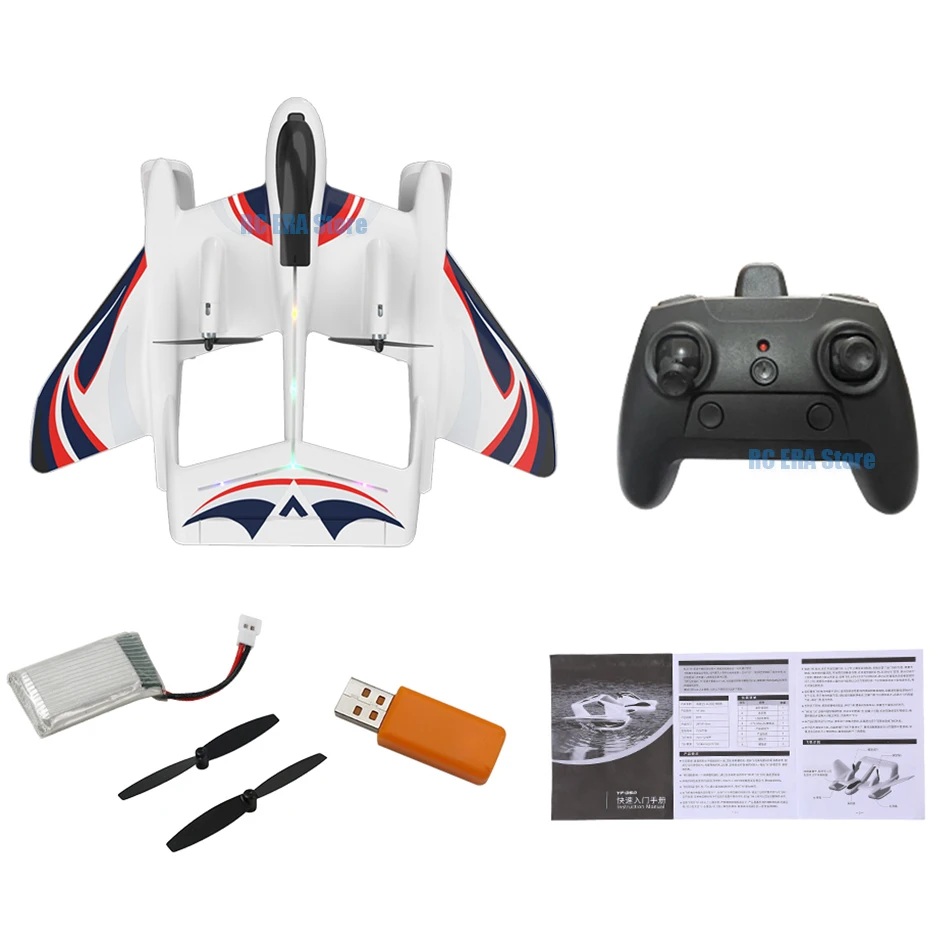 Amphibious Waterproof Gyro Stabilized EPP Foam Fixed-Wing Glider Aircraft RC Plane with LED Lights 2.4G Radio Control