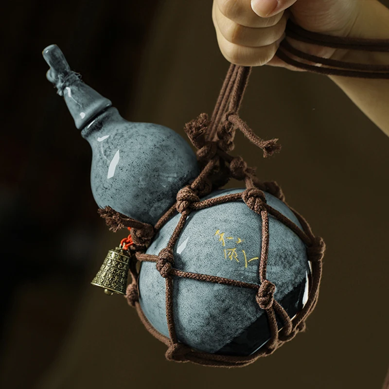 Ancient Style 700ml Wukong Bottle Gourd Wine Bottle Ceramic Cup Destiny Of Heaven Net Bag Wine Gourd Set The Hot Water Ancient Style 700ml Wukong Bottle Gourd Wine Bottle Ceramic Cup Destiny Of Heaven Net Bag Wine Gourd Set The Hot Water