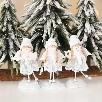 Angel Christmas Ornaments with Glitter Wings Angel Christmas Ornaments with Glitter Wings