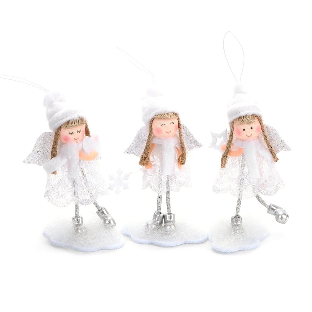 Angel Christmas Ornaments with Glitter Wings Angel Christmas Ornaments with Glitter Wings