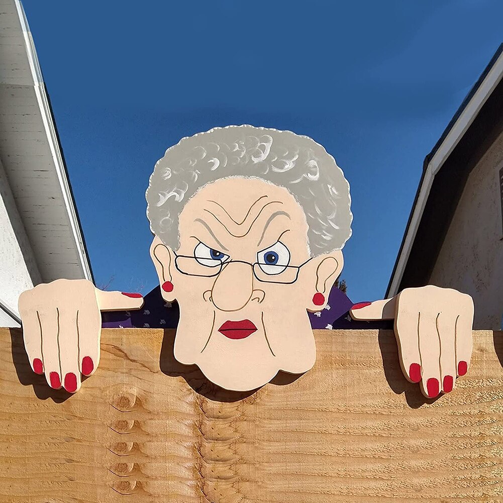 Angry Grandma/Grandpa Fence Peeker Angry Grandma/Grandpa Fence Peeker