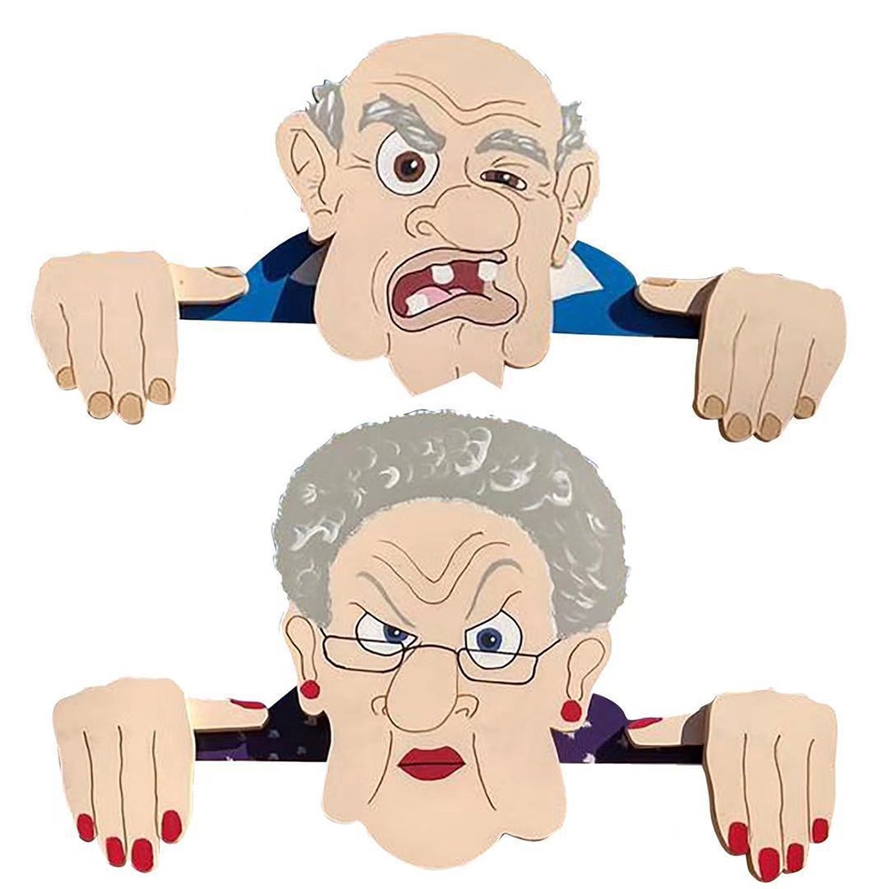 Angry Grandma/Grandpa Fence Peeker Angry Grandma/Grandpa Fence Peeker