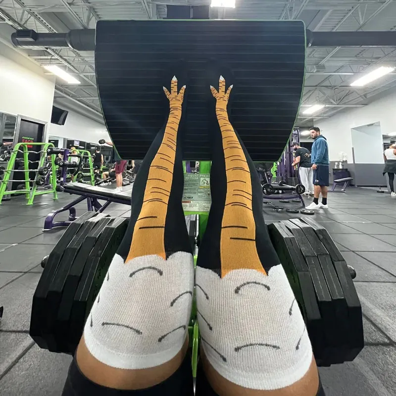 Animal Cartoon Cosplay Crazy Fitness Gym Deadlift Athletic Halloween Novelty Chicken Legs Knee-High Socks Funny Gifts Animal Cartoon Cosplay Crazy Fitness Gym Deadlift Athletic Halloween Novelty Chicken Legs Knee-High Socks Funny Gifts