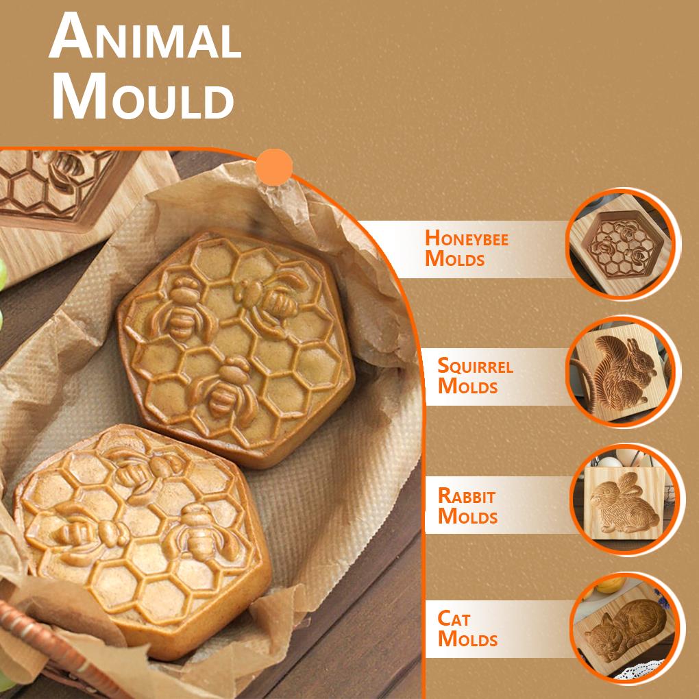Animal Design Wooden Cookie Press Animal Design Wooden Cookie Press