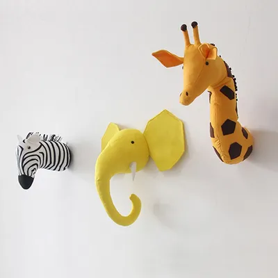 Animal Head Wall Decor Plush Animal Head Animal Head Wall Decor Plush Animal Head
