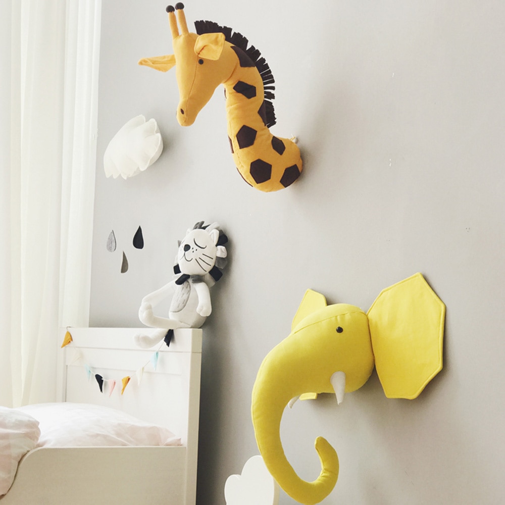 Animal Head Wall Decor Plush Animal Head Animal Head Wall Decor Plush Animal Head