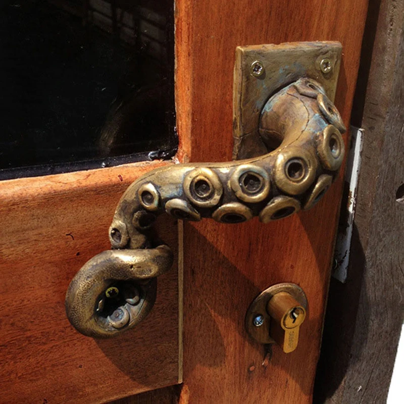 Animal Style Vintage Octopus Door Knob Outdoor Hook Furniture Drawer Bar Pulls Handle Hardware Ancient Pull Home Door Animal Style Vintage Octopus Door Knob Outdoor Hook Furniture Drawer Bar Pulls Handle Hardware Ancient Pull Home Door
