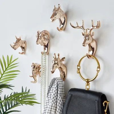 Animal Wall Hooks Metallic Color