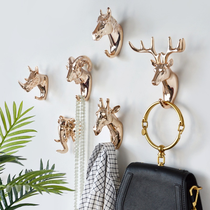 Animal Wall Hooks Metallic Color Animal Wall Hooks Metallic Color