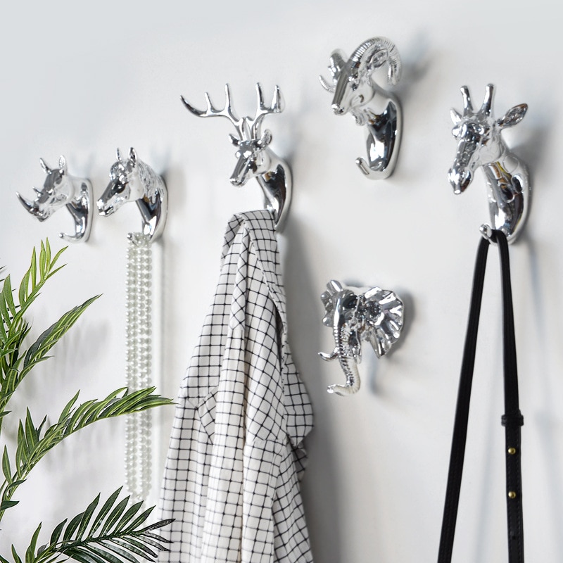 Animal Wall Hooks Metallic Color