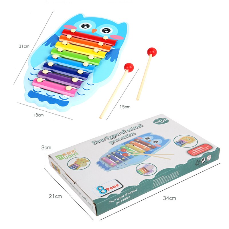 Animals Design Wooden Xylophone Toy for Kids