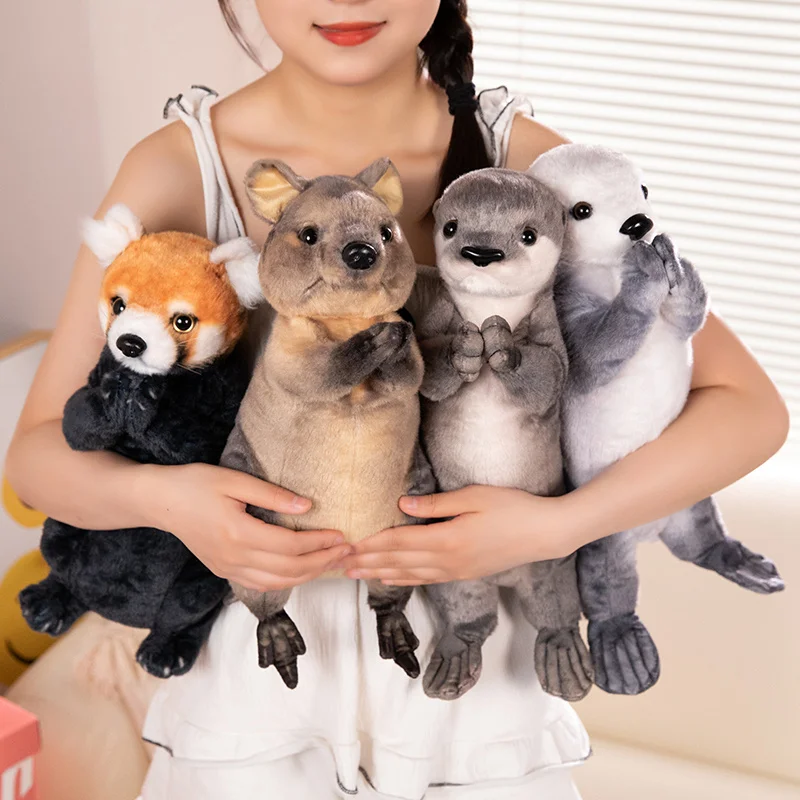 Animals to Thank for Blessing Plush Toys Red Panda Otter Short-Tailed Kangaroo Sea Otter Plush Animals Lifelike Bless