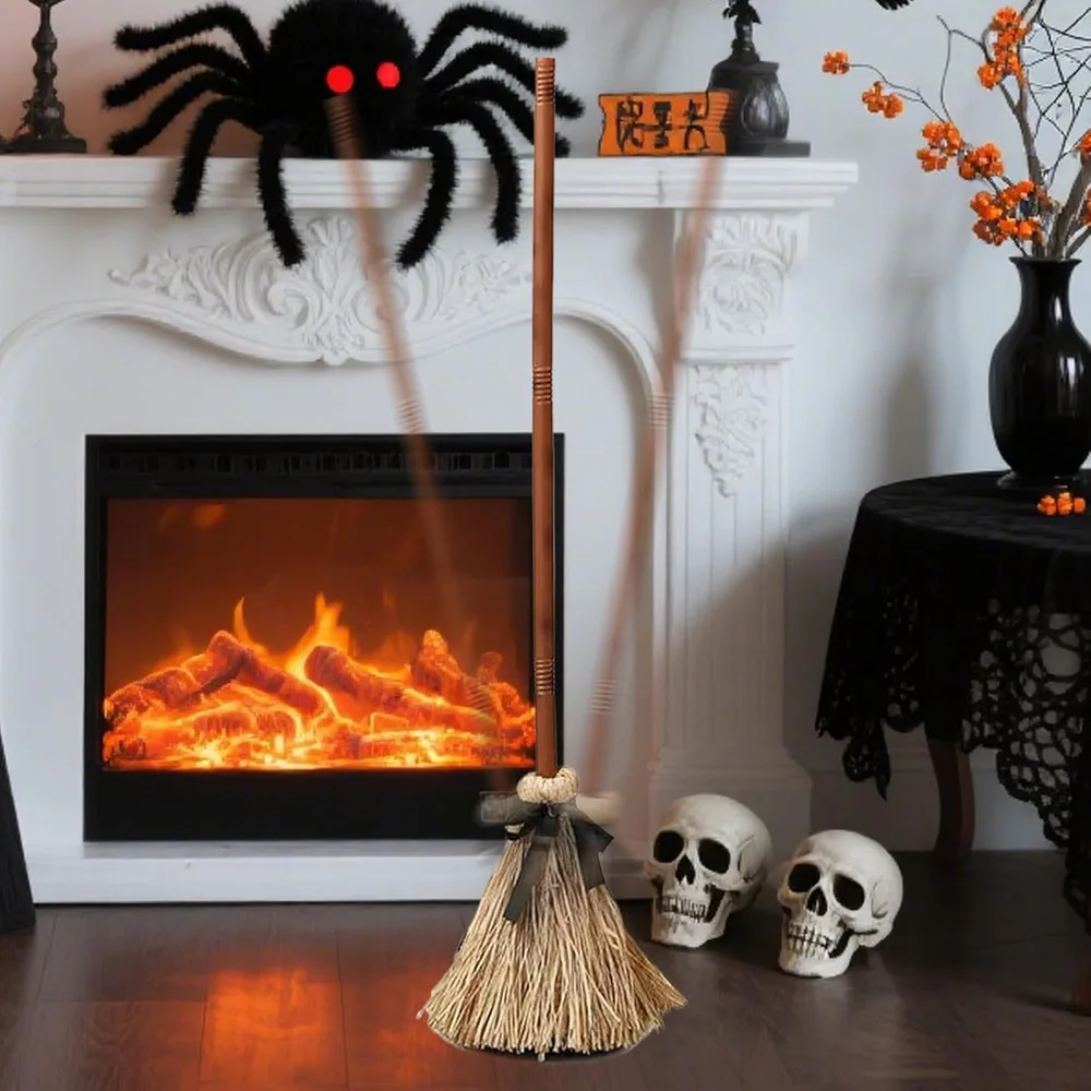 Animated Floating Lighted Witch Broom with Spooky Sound/Mute Mode – Dancing Magic Broom for Home Party Decorations Animated Floating Lighted Witch Broom with Spooky Sound/Mute Mode – Dancing Magic Broom for Home Party Decorations