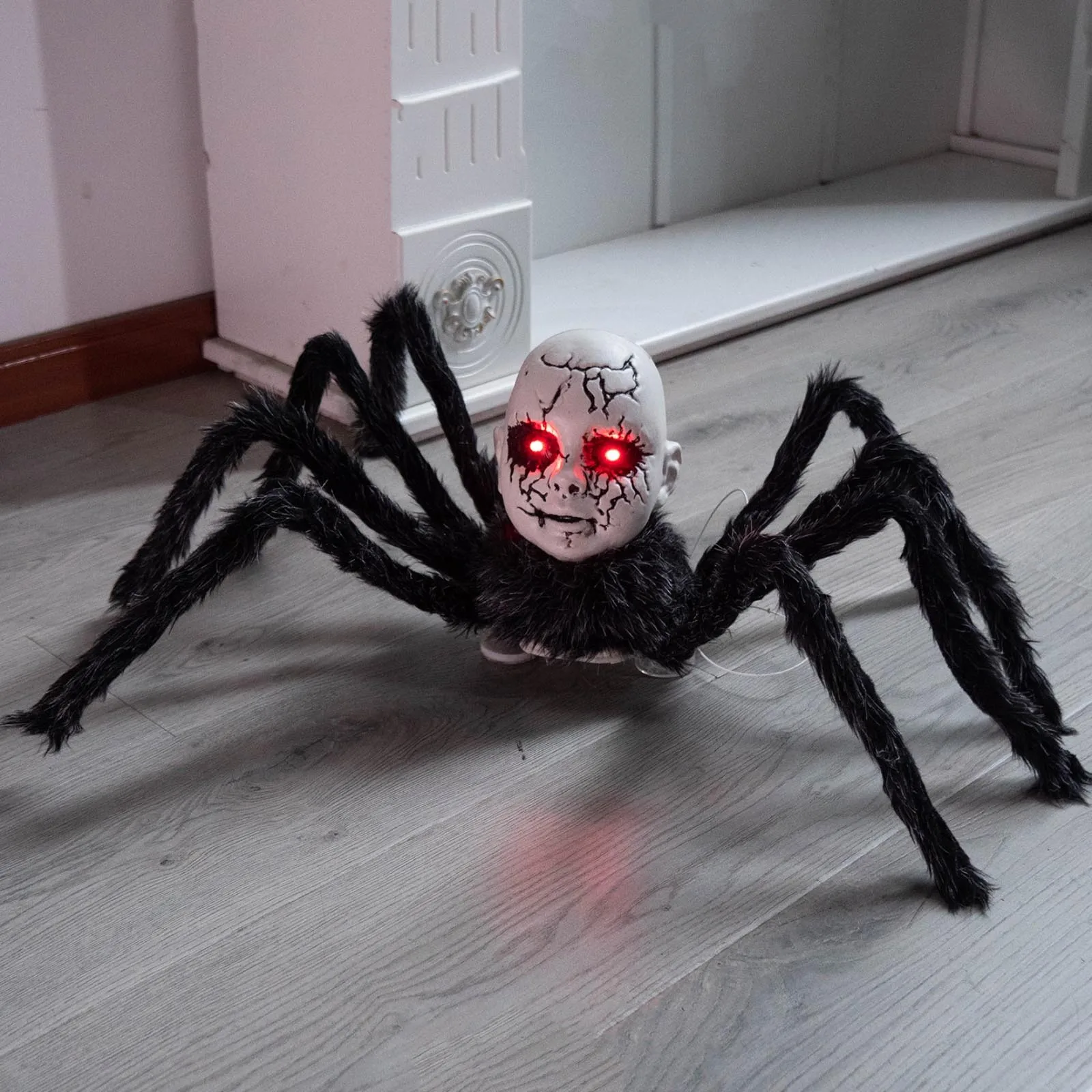 Animatronic Doll Face Spider Motion Activated Glowing Eyes Sound Control Halloween Scary Walking Toy Haunted House Prop Animatronic Doll Face Spider Motion Activated Glowing Eyes Sound Control Halloween Scary Walking Toy Haunted House Prop