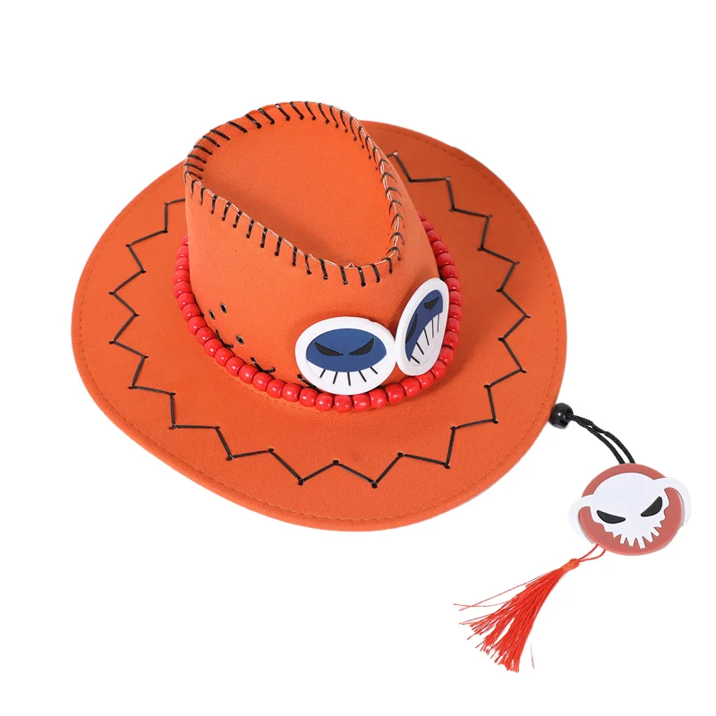 Anime Ace Cosplay Hats Unisex Luffy Ace Orange Cowboy Cap for Kids Adult Halloween Carnival Cosplay Accessories Anime Ace Cosplay Hats Unisex Luffy Ace Orange Cowboy Cap for Kids Adult Halloween Carnival Cosplay Accessories