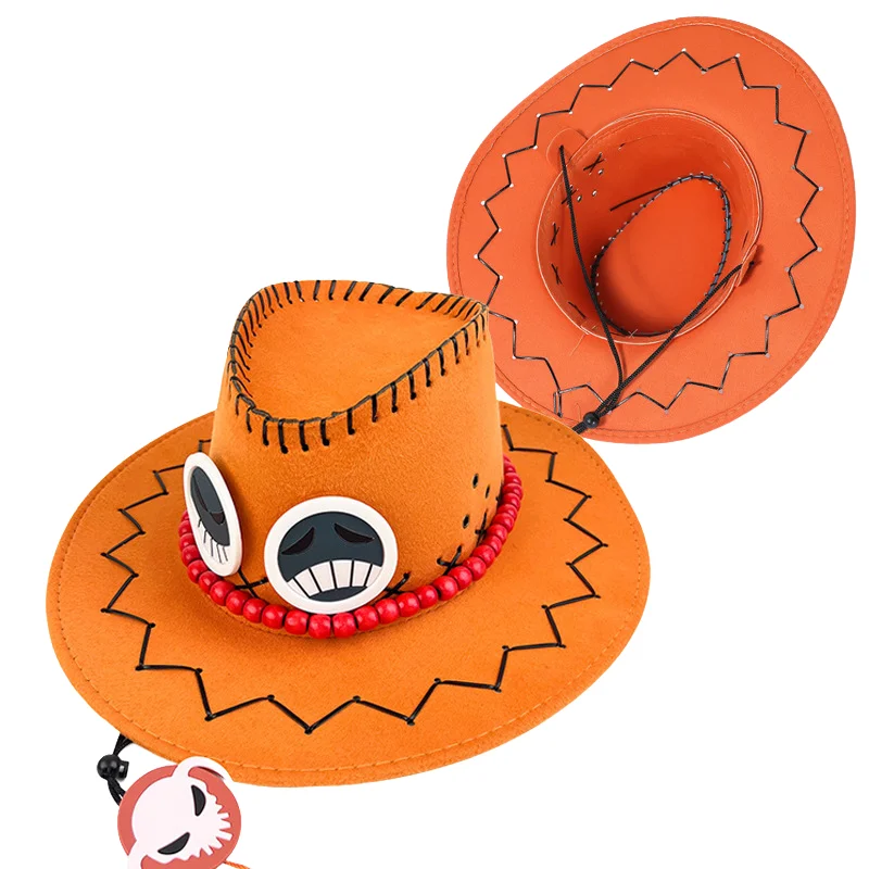 Anime Ace Cosplay Hats Unisex Luffy Ace Orange Cowboy Cap for Kids Adult Halloween Carnival Cosplay Accessories Anime Ace Cosplay Hats Unisex Luffy Ace Orange Cowboy Cap for Kids Adult Halloween Carnival Cosplay Accessories