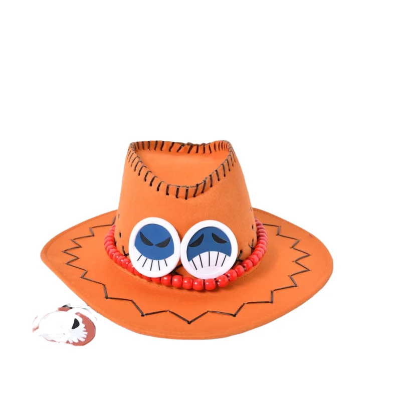 Anime Ace Cosplay Hats Unisex Luffy Ace Orange Cowboy Cap for Kids Adult Halloween Carnival Cosplay Accessories Anime Ace Cosplay Hats Unisex Luffy Ace Orange Cowboy Cap for Kids Adult Halloween Carnival Cosplay Accessories