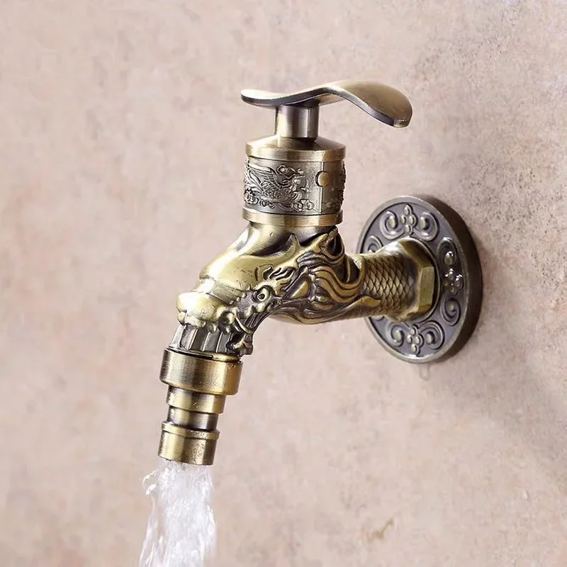 Anituqe Bronze Washing Machine Crane Decorative Outdoor Faucet , Vintage Garden Bibcock Tap Wall Mounted Mop Brass WF Anituqe Bronze Washing Machine Crane Decorative Outdoor Faucet , Vintage Garden Bibcock Tap Wall Mounted Mop Brass WF