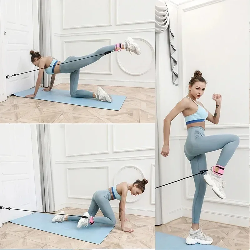 Ankle Straps Resistance Bands Set Fitness Workout Exercise Equipment Ankle Weight Yoga Elastic Fitness Band For Gym Man