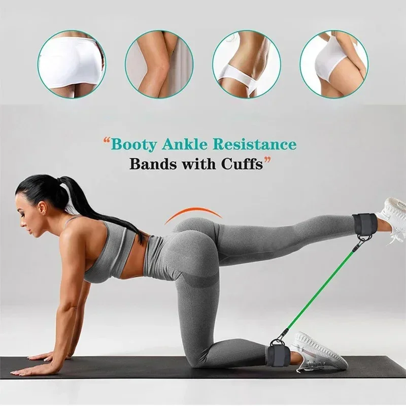 Ankle Straps Resistance Bands Set Fitness Workout Exercise Equipment Ankle Weight Yoga Elastic Fitness Band For Gym Man