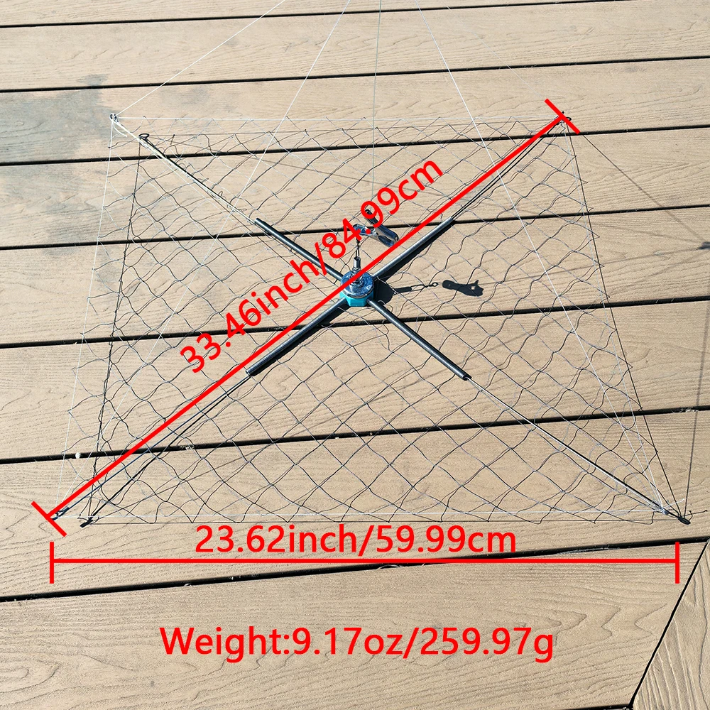 Anti Bite Wire Crab Cage, Underwater Elastic Shrinkage Fishing Net, 60cm Diameter, Professional Underwater Fishing Anti Bite Wire Crab Cage, Underwater Elastic Shrinkage Fishing Net, 60cm Diameter, Professional Underwater Fishing