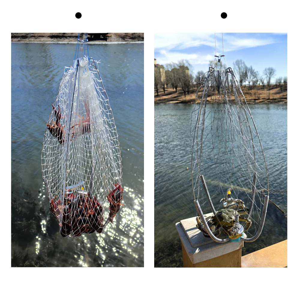 Anti Bite Wire Crab Cage, Underwater Elastic Shrinkage Fishing Net, 60cm Diameter, Professional Underwater Fishing Anti Bite Wire Crab Cage, Underwater Elastic Shrinkage Fishing Net, 60cm Diameter, Professional Underwater Fishing