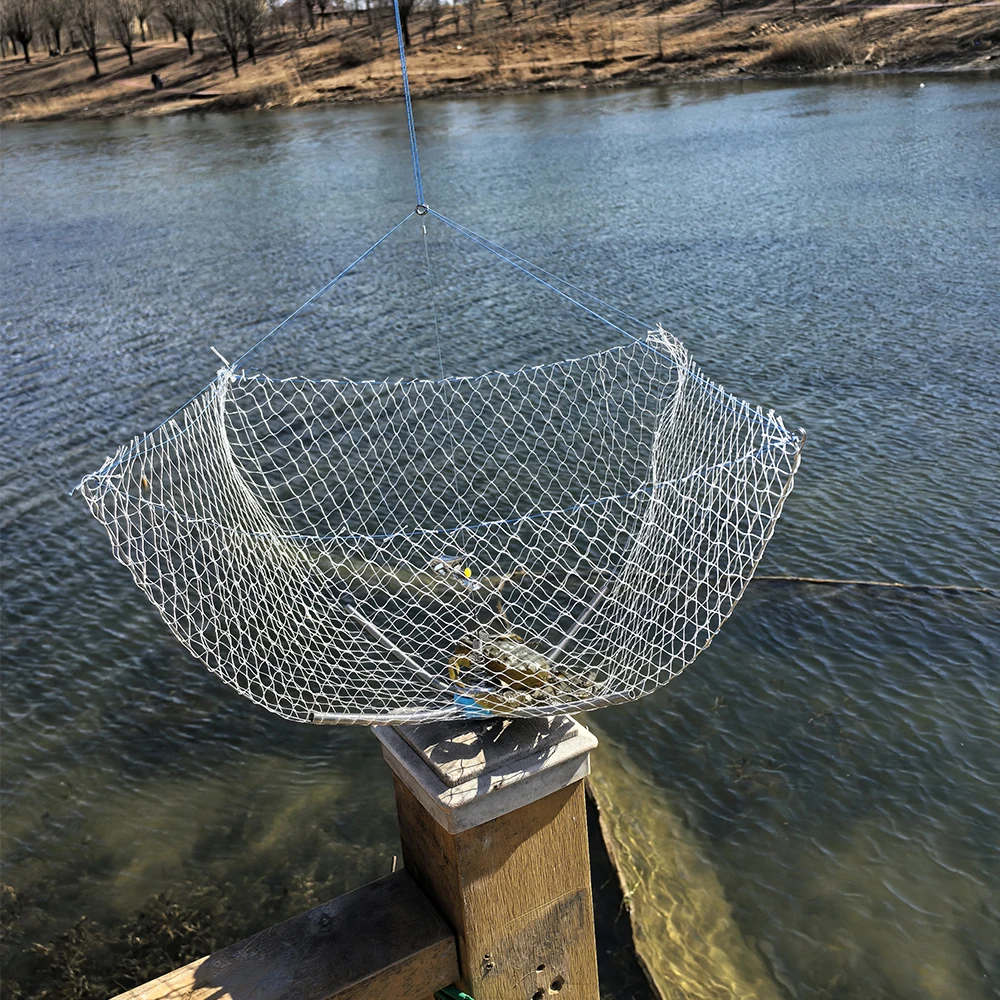 Anti Bite Wire Crab Cage, Underwater Elastic Shrinkage Fishing Net, 60cm Diameter, Professional Underwater Fishing Anti Bite Wire Crab Cage, Underwater Elastic Shrinkage Fishing Net, 60cm Diameter, Professional Underwater Fishing