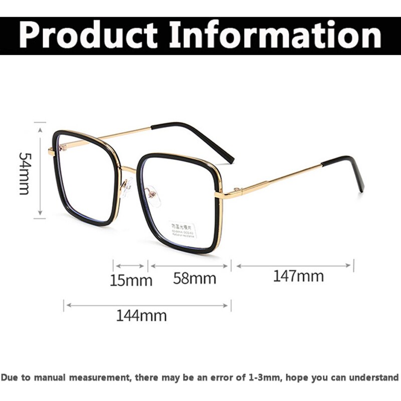 Anti Blue Light Big Square Eyeglasses Anti Blue Light Big Square Eyeglasses