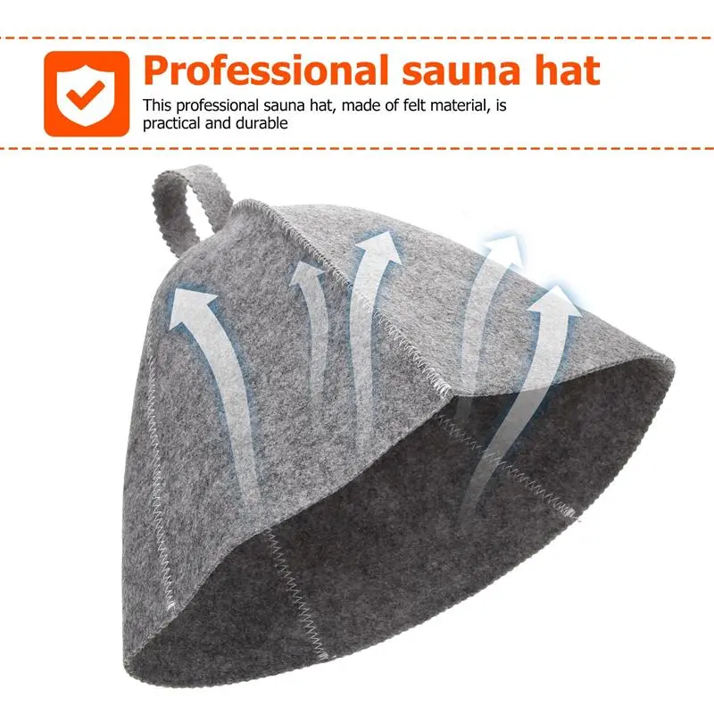 Anti-heat Sauna Felt Hats (2Pcs)