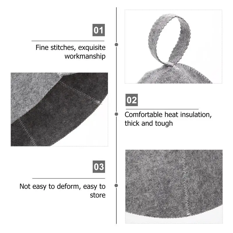 Anti-heat Sauna Felt Hats (2Pcs)