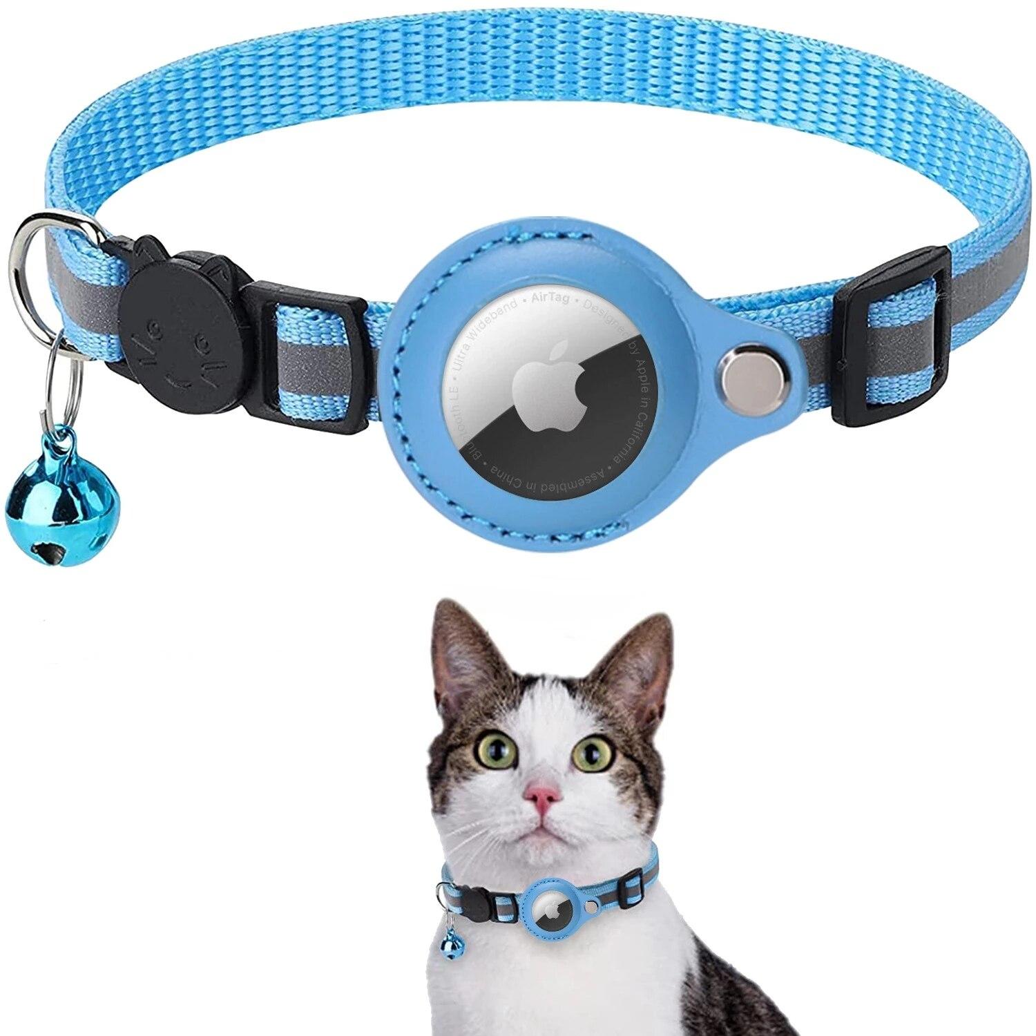 Anti Lost Cat Collar For The Apple Airtag WaterProof Reflective Pet Kitten Necklace Protective Tracker With Bell Cats Anti Lost Cat Collar For The Apple Airtag WaterProof Reflective Pet Kitten Necklace Protective Tracker With Bell Cats
