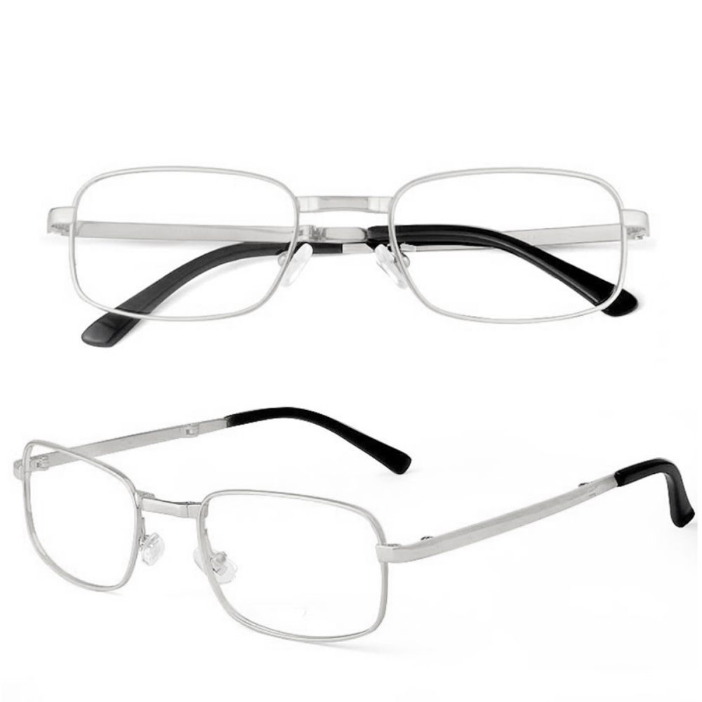 Anti Scratch Reading Glasses with Case Men Women Glass Lens Alloy Full Frame Presbyopic Glasses Magnifying Eyewear