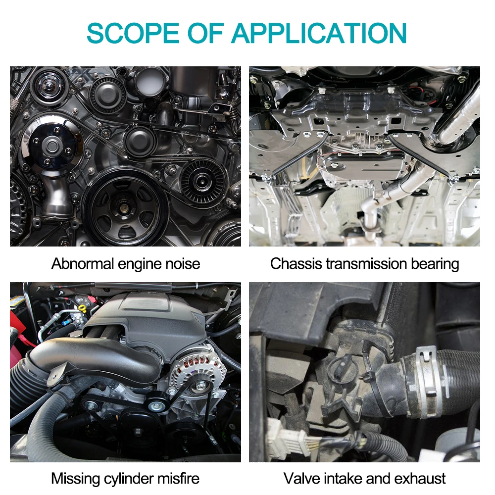 Anti-shocked Engine Analyzer Auto Engine Hearing Tool Car Engine Block Diagnostic Tool Mechanics Cylinder Stethoscope Anti-shocked Engine Analyzer Auto Engine Hearing Tool Car Engine Block Diagnostic Tool Mechanics Cylinder Stethoscope