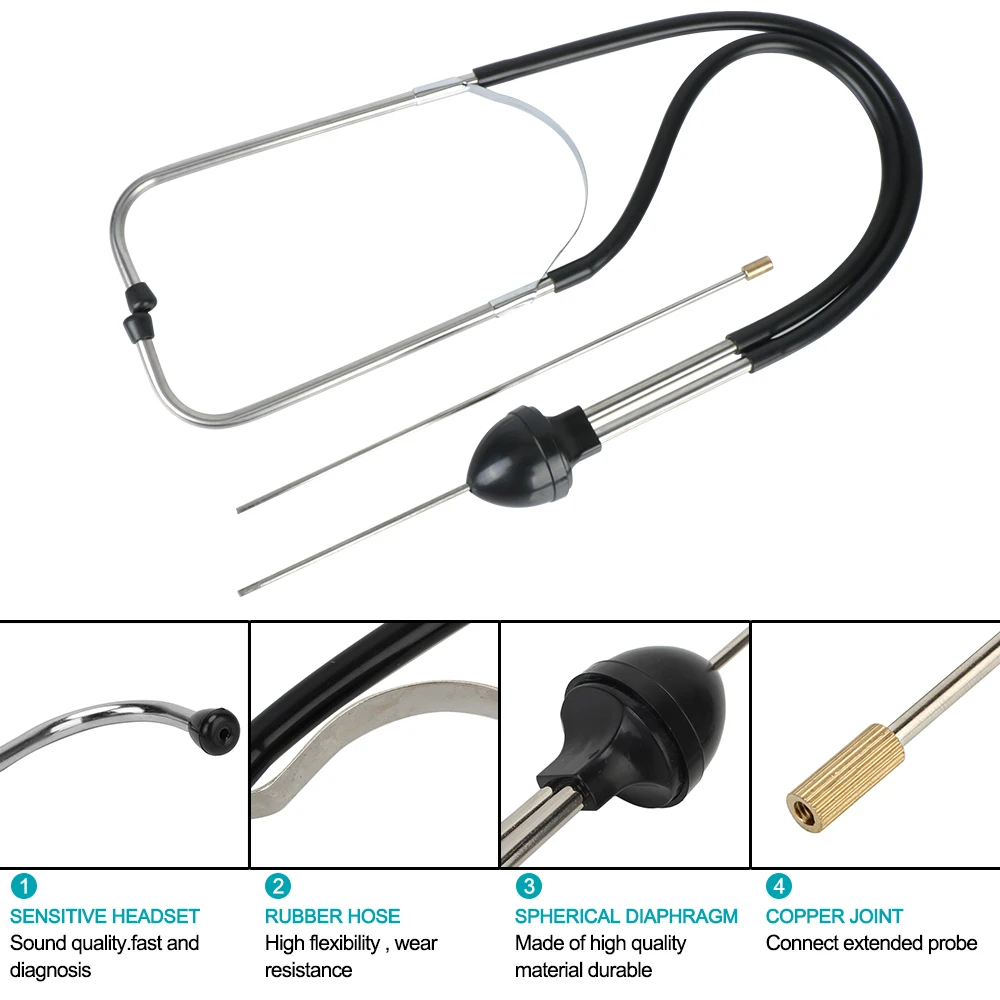 Anti-shocked Engine Analyzer Auto Engine Hearing Tool Car Engine Block Diagnostic Tool Mechanics Cylinder Stethoscope Anti-shocked Engine Analyzer Auto Engine Hearing Tool Car Engine Block Diagnostic Tool Mechanics Cylinder Stethoscope