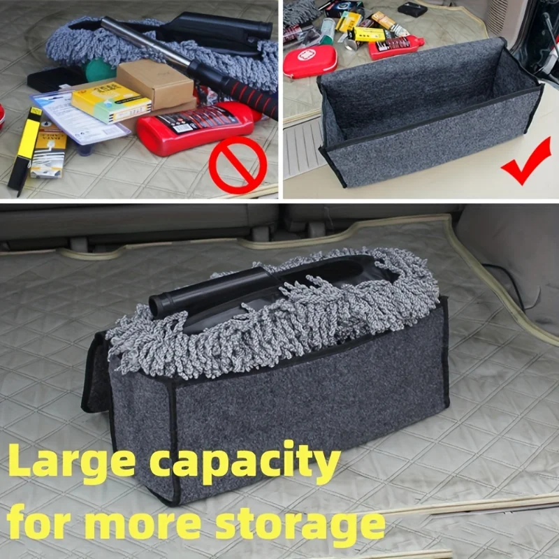 Anti Slip Compartment Boot Storage Organizer Tool Car Storage Bag Car Trunk Organizer Soft Felt Storage Box Car
