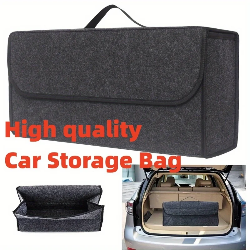 Anti Slip Compartment Boot Storage Organizer Tool Car Storage Bag Car Trunk Organizer Soft Felt Storage Box Car