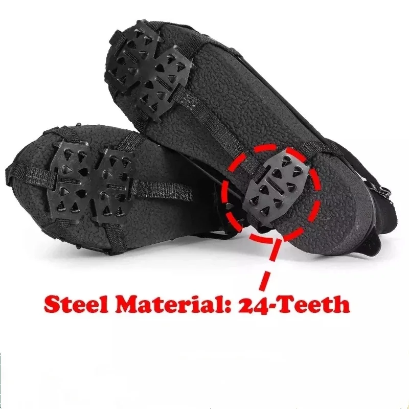 Anti-Slip Ice Grips Gripper Shoes Boot Hiking Ice Climbing Shoe Spikes Climbing Chain Crampons Shoes Cover Anti-Slip Ice Grips Gripper Shoes Boot Hiking Ice Climbing Shoe Spikes Climbing Chain Crampons Shoes Cover